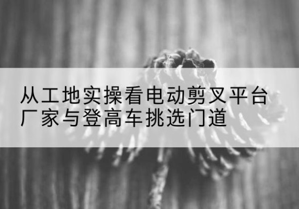 南平电动剪叉升降平台厂家-从工地实操看电动剪叉平台厂家与登高车挑选门道